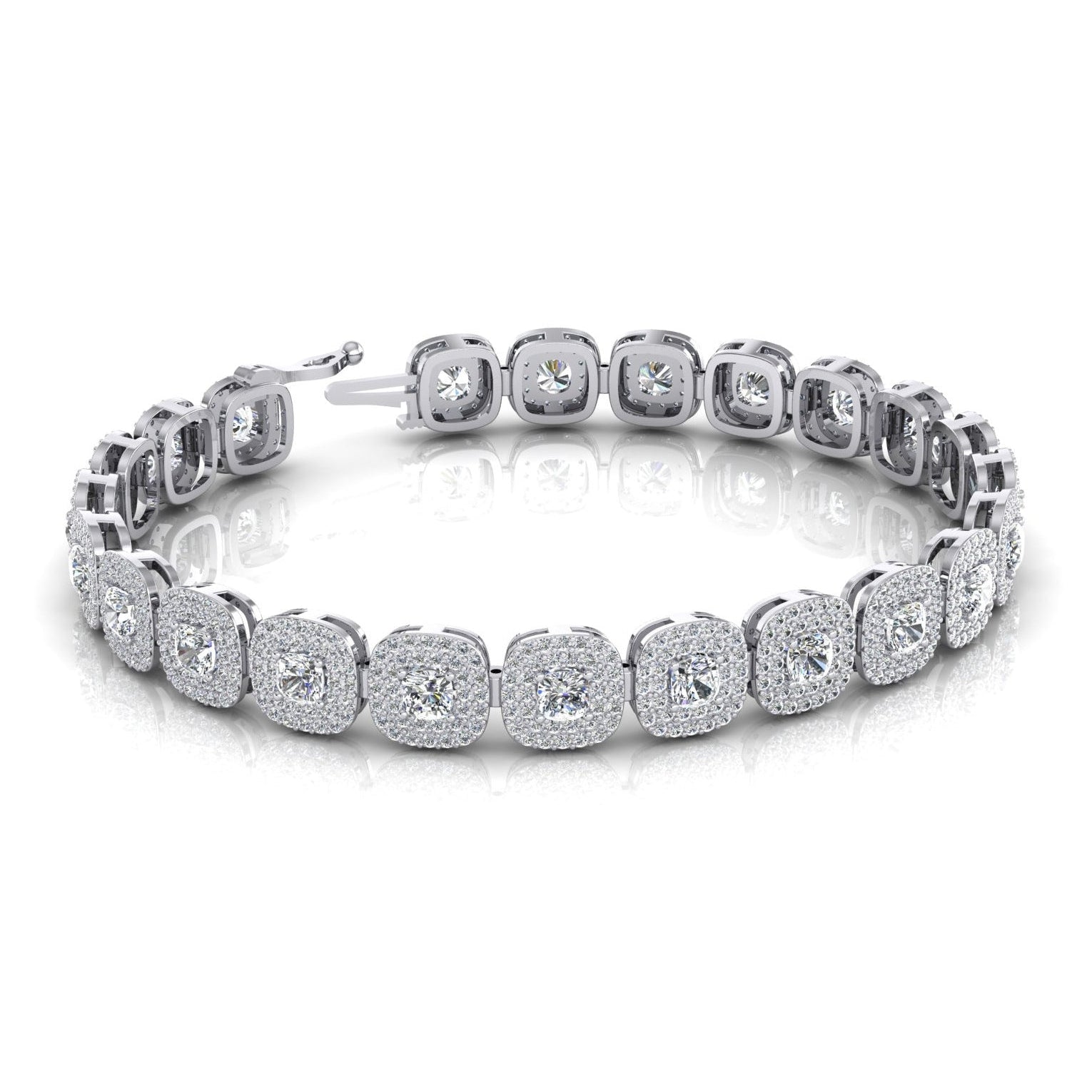 Bracelet Homme Coussin & Réel Diamant Rond 11.75 Carats