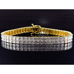 Bracelet Homme Diamant Rond Naturel 2 Carats Or Jaune 14K