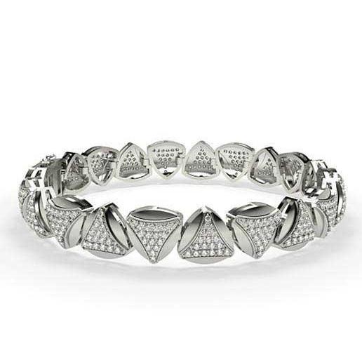 Bracelet Homme Or Blanc 14K Sparkling 9.85 Carats Réel Diamants Nouveau