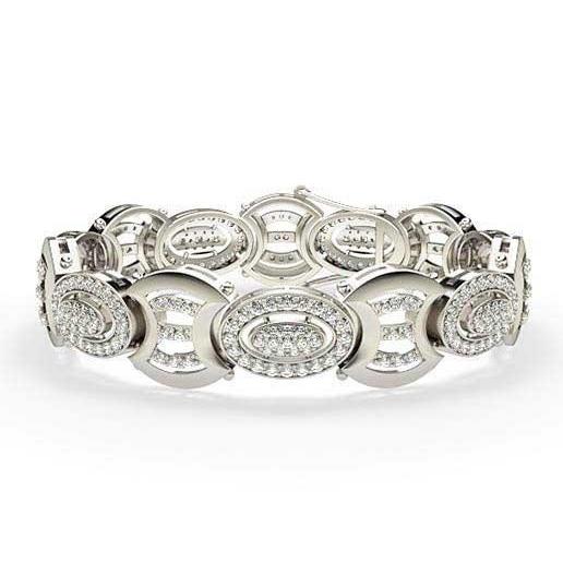 Bracelet Homme Petits Véritable Diamants Ronds 11.50 Carats Wg 14K
