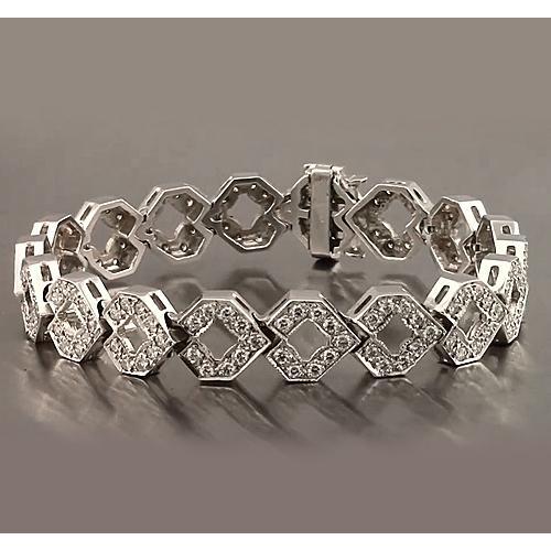 Bracelet Homme Réel Diamant 16 Carats Or Blanc 14K Nouveau