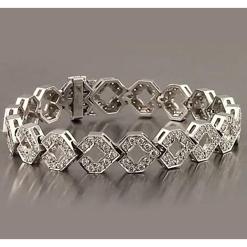 Bracelet Homme Réel Diamant 16 Carats Or Blanc 14K Nouveau