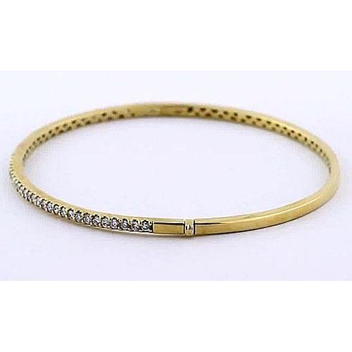 Bracelet Jonc Bijoux pour femme en Réel Diamant  de 5 Carats avec Or Jaune de 14K 