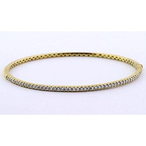 Bracelet Jonc Bijoux pour femme en Réel Diamant  de 5 Carats avec Or Jaune de 14K Neuf