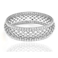 Bracelet Jonc De 10 Carats De Réel Diamant Rond, Bijoux En Or Neuf