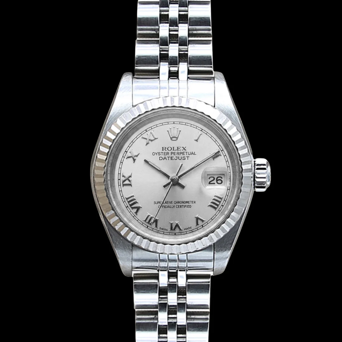 Bracelet Jubilé acier inoxydable Montre Femme Rolex Datejust Cadran Romain Rolex