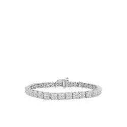 Bracelet Naturel Diamants Scintillants Taille Brilliant 9.60 Carats Or Blanc 14K