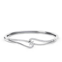 Bracelet Pour Dames En Or Blanc Avec Réel Diamants De Taille Ronde De 4 Ct.