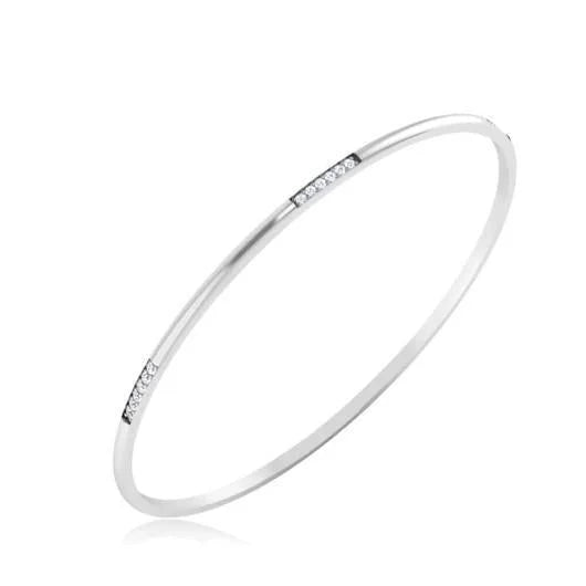 Bracelet Pour Dames Or Blanc En Réel Diamants De Taille Ronde De 1,80 Carats