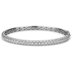 Bracelet Pour Femme À 8 Carats De Naturel Diamants Ronds 14K D'Or Blanc Solide