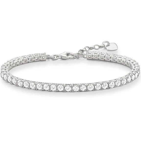 Bracelet Pour Femme Avec Griffes à 6,75 Ct De Réel Diamants Ronds 14K D'Or Blanc