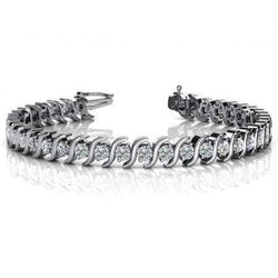Bracelet Pour Femme Avec Liens à 8,75 Carats De Réel Diamants Brillants 14K D'Or Blanc