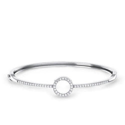 Bracelet Pour Femme Avec Réel Diamants Ronds De 2.50 Cts En Or Blanc 14K