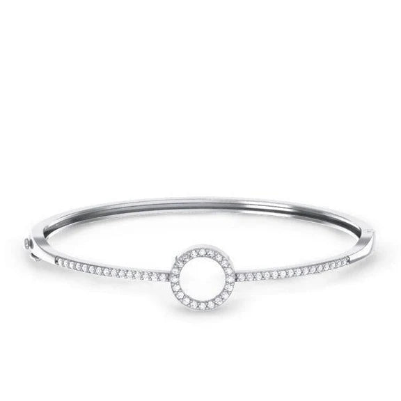 Bracelet Pour Femme Avec Réel Diamants Ronds De 2.50 Cts En Or Blanc 14K