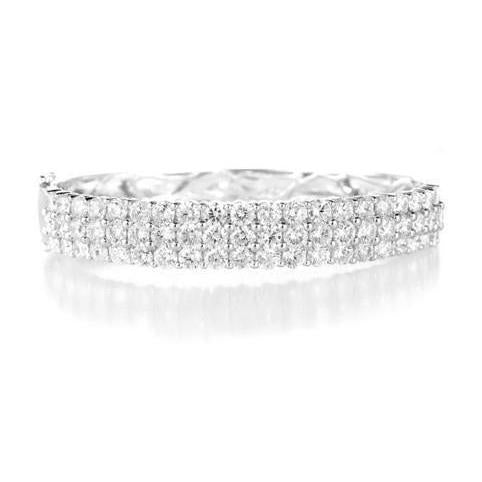 Bracelet Pour Femme D'Or Blanc De 14K Avec Réel Diamants De Taille Ronde De 6 Carats