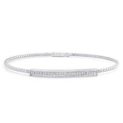 Bracelet Pour Femme En Or Blanc Avec 2 Carats De Petits Naturel Diamants Ronds