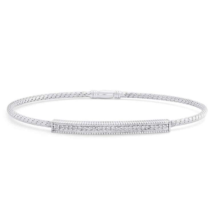 Bracelet Pour Femme En Or Blanc Avec 2 Carats De Petits Naturel Diamants Ronds
