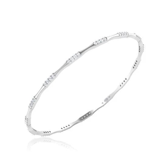 Bracelet Pour Femme En Or Blanc Avec Réel Diamant De Taille Ronde De 3,60 Carats