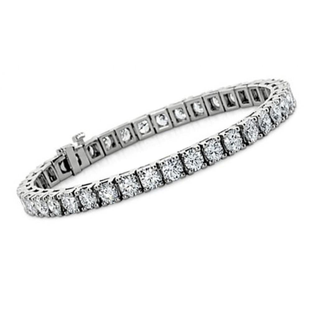 Bracelet Pour Femme En Or Blanc à 8 Carats De Naturel Diamants Ronds