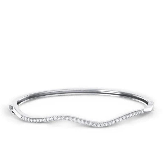 Bracelet Pour Femme En Or Blanc de 3,50 Carats De Réel Diamant De Taille Ronde