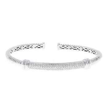 Bracelet Pour Femme En Réel Diamant Brillant De 3,75 Carats En Or Blanc 14K