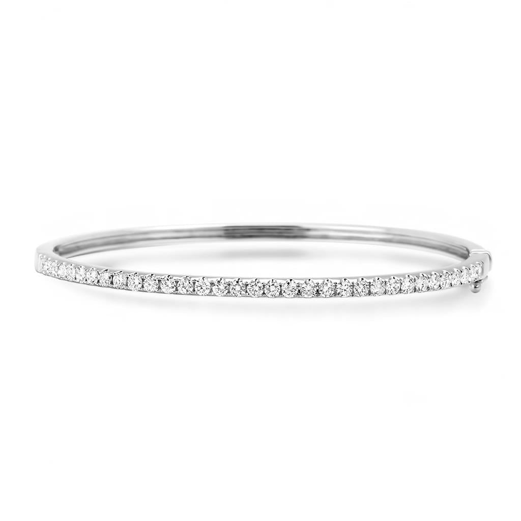 Bracelet Pour Femme En Réel Diamants De Taille Ronde De 3,20 Carats Avec Or De 14K