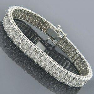 Bracelet Pour Femme à 18 Ct De Véritable Diamants Ronds Étincelants Bijoux En Or