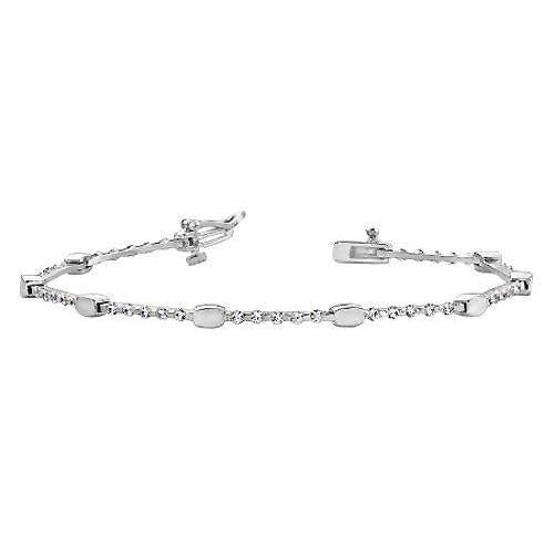 Bracelet Pour Femme à 2,25 Carats De Naturel Diamants Ronds Brillants 14K D'Or Blanc