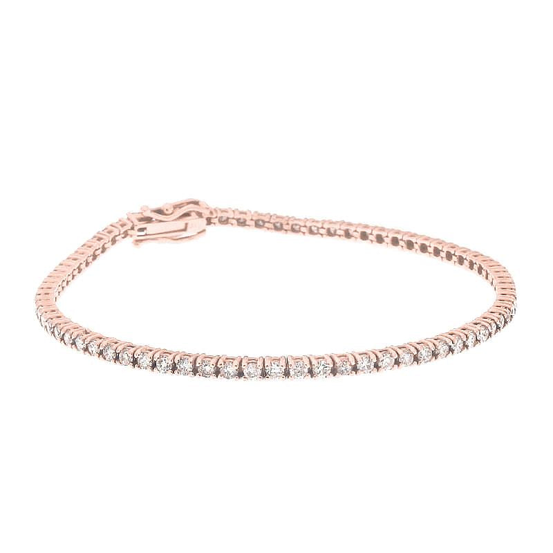 Bracelet Pour Femme à 3,50 Carats De Véritable Diamants Ronds Brillants 14K D'Or Rouge