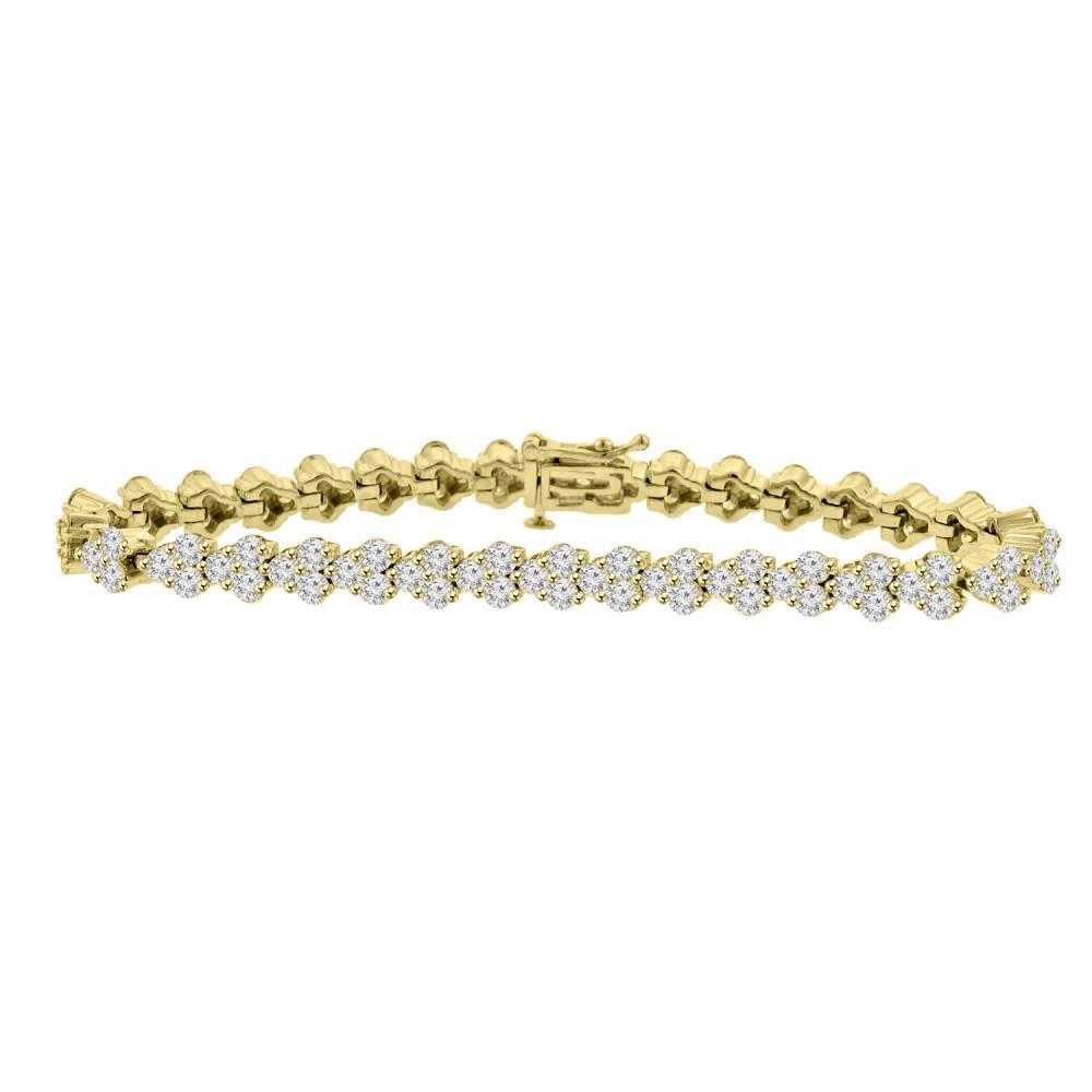 Bracelet Pour Femme à 5 Carats De Véritable Diamants Ronds Étincelants 14K D'Or Blanc