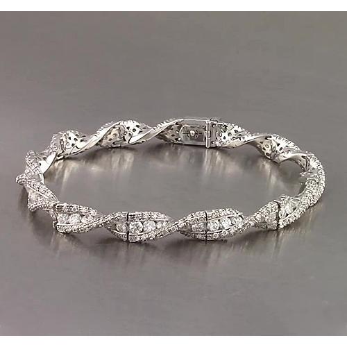 Bracelet Pour Femme à 8 Carats De Naturel Diamants Ronds Bijoux Nouveau