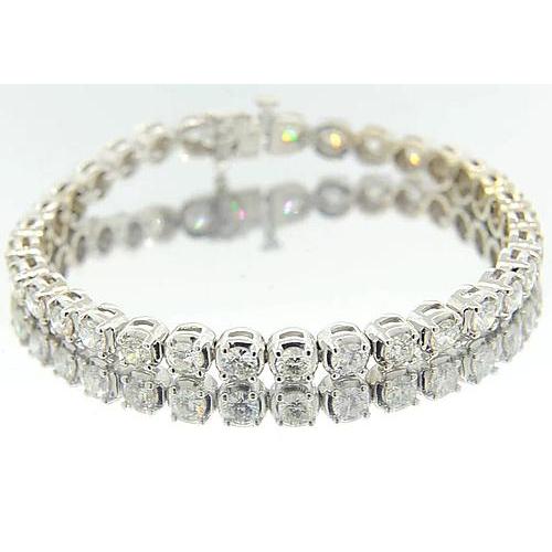 Bracelet Pour Femme à 8,50 Carats De Authentique Diamants Bijoux à 14K D'Or Blanc Nouveau