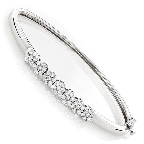 Bracelet  Pour Femmes En Or Blanc De 14K Avec Réel Diamants De Taille Ronde De 4,90 Carats