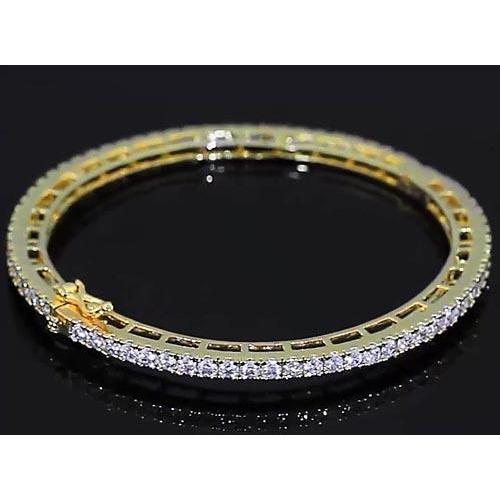 Bracelet Pour Femmes En Réel Diamant De 4 Carats Avec Or Jaune De 14K Bijoux Nouveau
