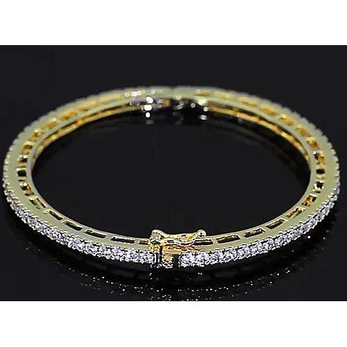 Bracelet Pour Femmes En Réel Diamant De 4 Carats Avec Or Jaune De 14K Bijoux Nouveau