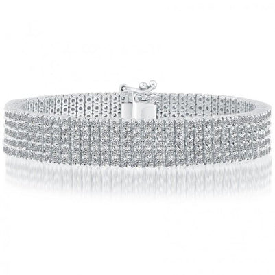 Bracelet Réel Diamant 5 Rangs Tennis