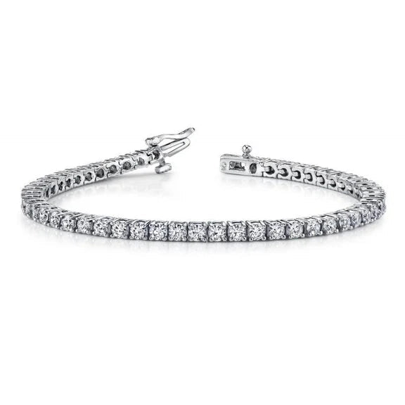 Bracelet Réel Diamant 8.10 Carats Or Blanc 14K