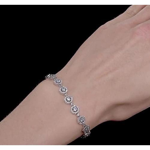 Bracelet Réel diamant femme 7 carats serti de griffes 