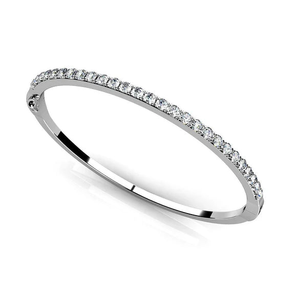 Bracelet Rond En Réel Diamant De Taille Brillante De 4,30 Carats Bijoux En Or