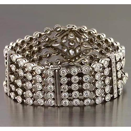 Bracelet Tapis à 19 Carats De Réel Diamants Marquises Bijoux En Or Blanc