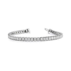 Bracelet Tennis 12.60 Carats Véritable Diamants Scintillants Taille Princesse WG