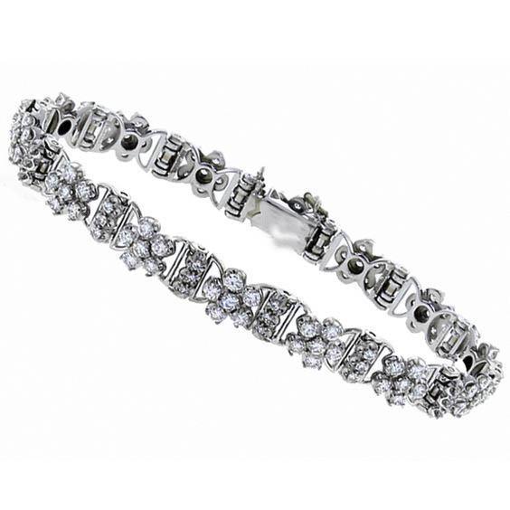 Bracelet Tennis À 10,70 Carats De Réel Diamants Bijoux Fin Pour Femme En Or Blanc
