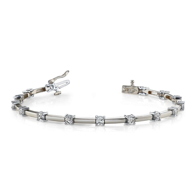 Bracelet Tennis À 2,25 Carats De Réel Diamants Ronds Étincelants Bijoux En Or Fin