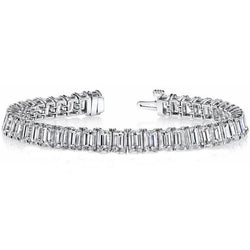 Bracelet Tennis À 30,40 Ct De Naturel Diamants Émeraudes Bijoux En Or Blanc