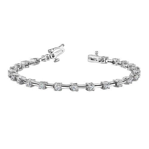 Bracelet Tennis À 5 Carats De Naturel Diamants Bijoux En Or Blanc 14K D'Or Blanc
