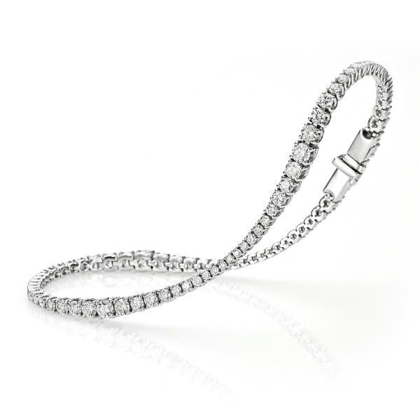 Bracelet Tennis A 5 Ct De Réel Diamants Ronds Brillants 14K D'Or Blanc