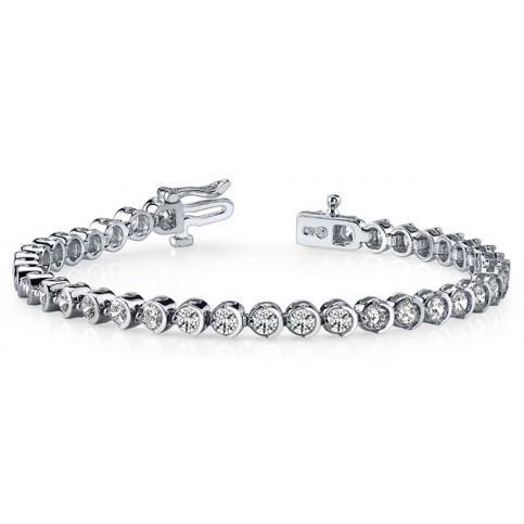 Bracelet Tennis À 5,55 Carats De Naturel Diamants Ronds Bijoux Fin En Or Blanc Solide