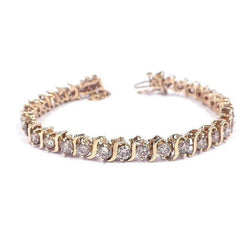 Bracelet Tennis À 7,50 Ct De Réel Diamants Ronds Bijoux Pour Femme En Or Jaune