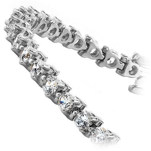 Bracelet Tennis À 8 Ct Et Trois Réel Diamants Ronds Bijoux En Or Fin