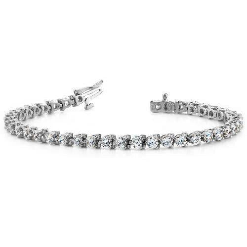 Bracelet Tennis À 8 Ct Et Trois Réel Diamants Ronds Bijoux En Or Fin